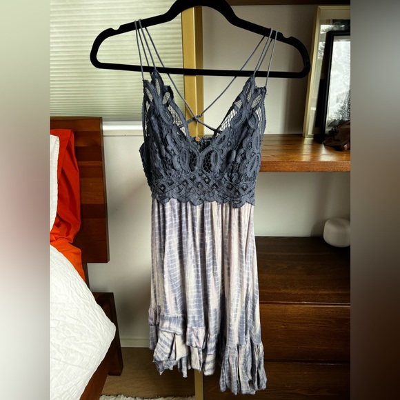 Free People Adella Tie Dye Slip Dress in Blue - Picture 3 of 5